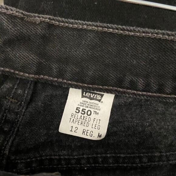 Levi's 550 Relaxed Fit Tapered Leg Jeans Black Cotton 90s '99 Y2k Vintage Sz 12 - Picture 11 of 12
